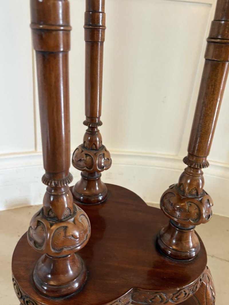 Antique Edwardian Carved Mahogany Lamp Table